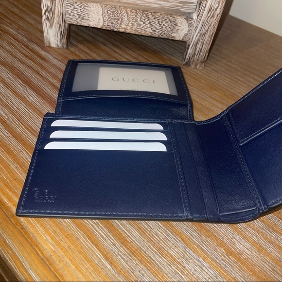 Gucci MicroGuccissima GG Logo Blue Leather Wallet - Picture 7 of 12